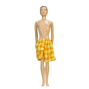 Vtg Ken Doll 1960 Mattel California Marking Wearing Yellow Shorts Made USA 12"